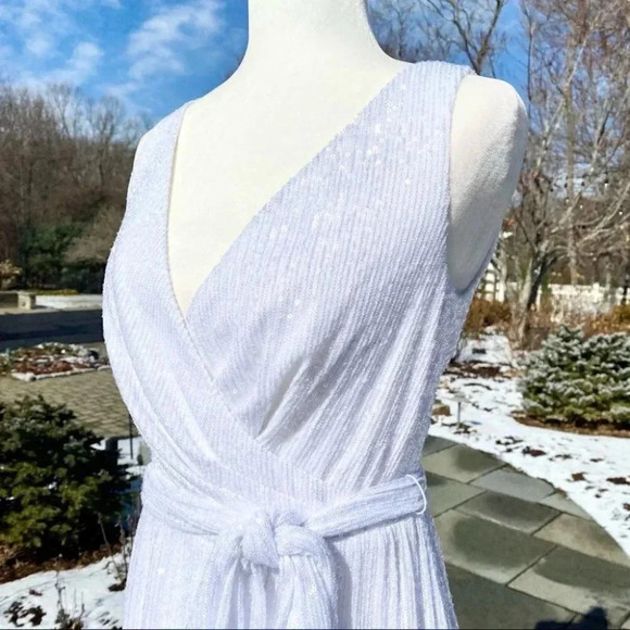 NWT Sachin and Babi Somers Sequin White Wedding Jumpsuit Wide Leg White Wedding - Picture 17 of 17